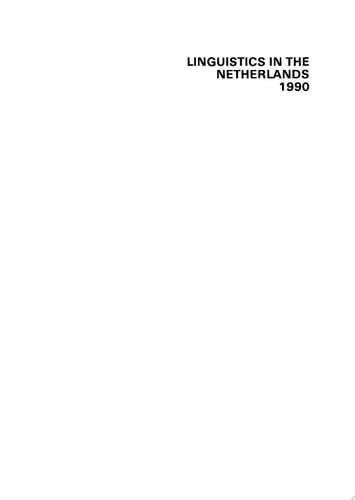 Linguistics in the Netherlands 1990