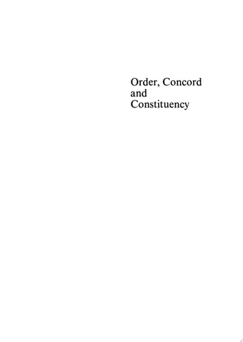 Order, Concord, and Constituency