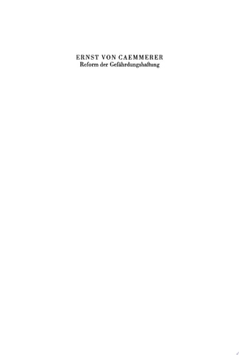 Reform der Gefährdungshaftung