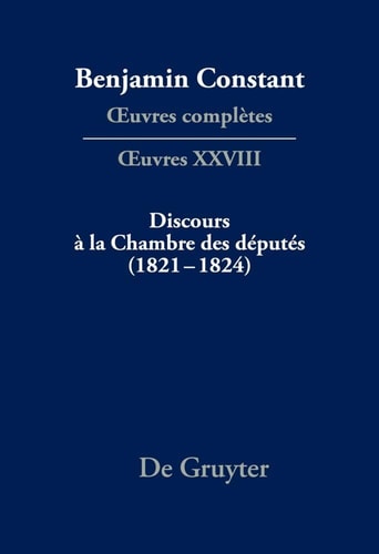 Discours à la Chambre des Députés (1821-1824)