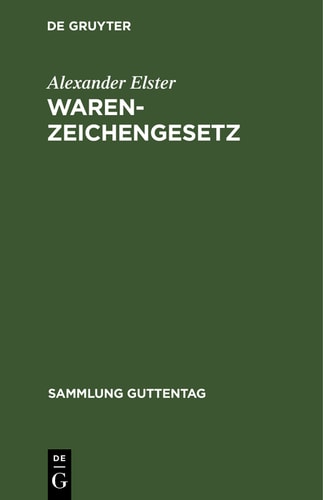 Warenzeichengesetz Vom 5. Mai 1936