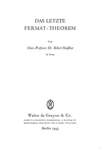 Das letzte Fermat-Theorem