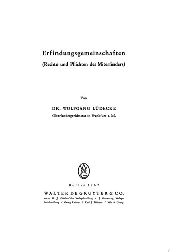 Erfindungsgemeinschaften (Rechte und Pflichten des Miterfinders)