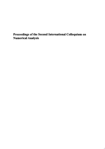 Proceedings of the Second International Colloquium on Numerical Analysis