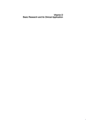 Vitamin D. Basic Research and its Clinical Application Proceedings of the Fourth Workshop on Vitamin D, Berlin, West Germany, February 1979