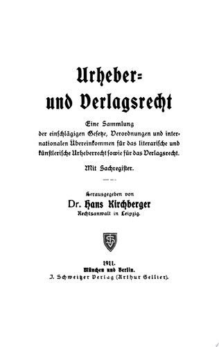 Urheber- und Verlagsrecht
