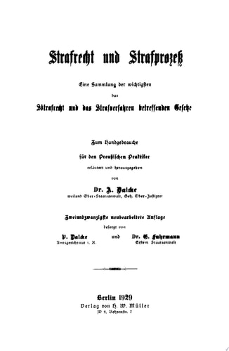 Strafrecht und Strafprozeß