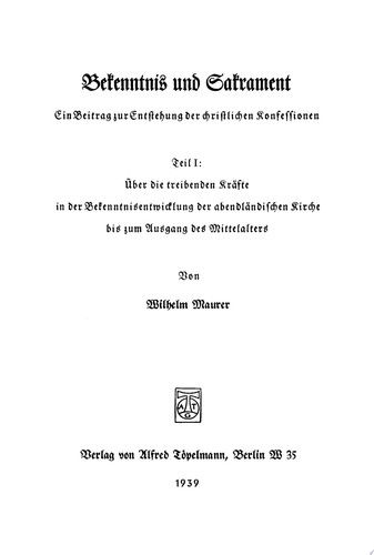 Bekenntnis und Sakrament