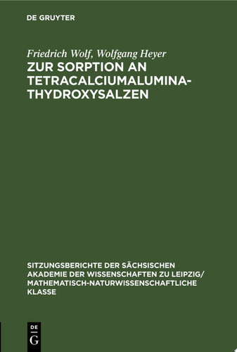 Zur Sorption an Tetracalciumaluminathydroxysalzen