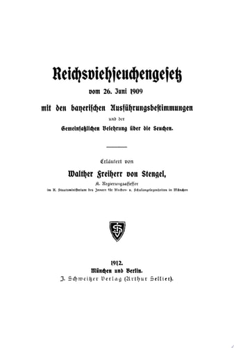 Reichsviehseuchengesetz vom 26. Juni 1909