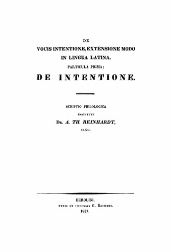 De intentione