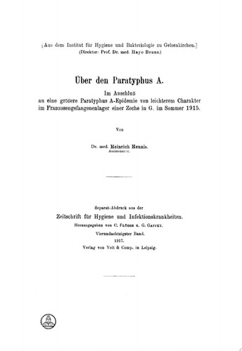 Über den Paratyphus A.