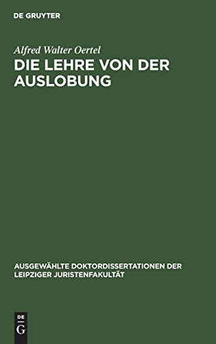 Die Lehre Von der Auslobung