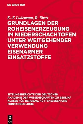 Grundlagen der Roheisenerzeugung Im Niederschachtofen Unter Weitgehender Verwendung Eisenarmer Einsatzstoffe Mitteilungen Aus Dem Eisenhütten-Institut der Bergakademie Freiberg in Sachsen