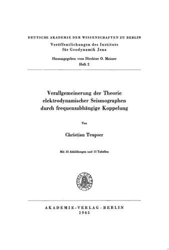 Verallgemeinerung der Theorie elektrodynamischer Seismographen durch frequenzabhängige Koppelung
