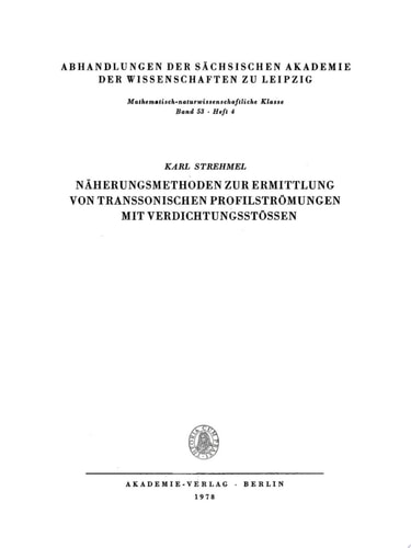Näherungsmethoden zur Ermittlung von transsonischen Profilströmungen mit Verdichtungsstössen