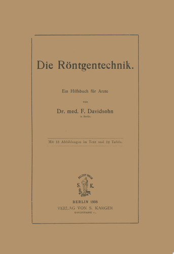 Die Röntgentechnik Ein Hilfsbuch für Ärzte