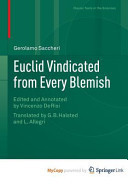 Euclid Vindicated from Every Blemish: Edited and Annotated by Vincenzo De Risi. Translated by G.B. Halsted and L. Allegri