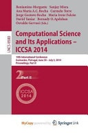 Computational Science and Its Applications - ICCSA 2014 14th International Conference, Guimarães, Portugal, June 30 - July 3, 204, Proceedings, Part II
