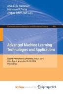 Advanced Machine Learning Technologies and Applications Second International Conference, AMLTA 2014, Cairo, Egypt, November 28-30, 2014. Proceedings