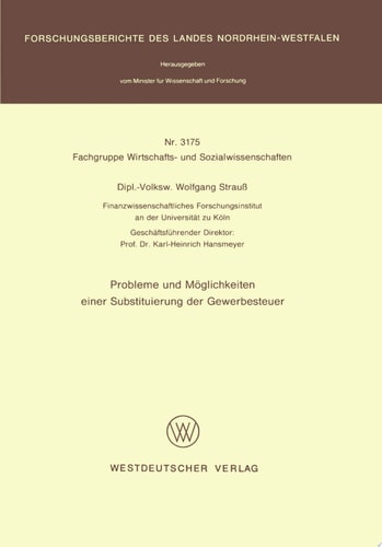 Probleme und Möglichkeiten einer Substituierung der Gewerbesteuer