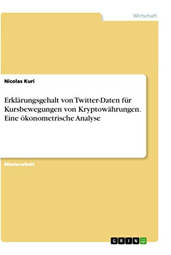 Erklärungsgehalt von Twitter-Daten für Kursbewegungen von Kryptowährungen. Eine ökonometrische Analyse