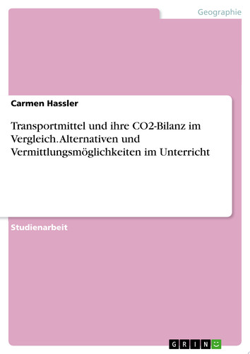 Transportmittel und ihre CO2-Bilanz im Vergleich. Alternativen und Vermittlungsmöglichkeiten im Unterricht