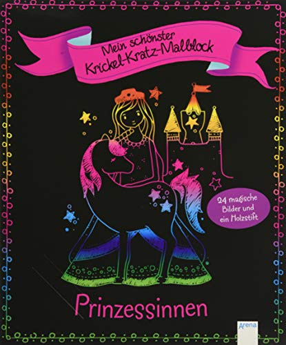 Mein schönster Krickel-Kratz-Malblock. Prinzessinnen 24 magische Bilder und ein Holzstift