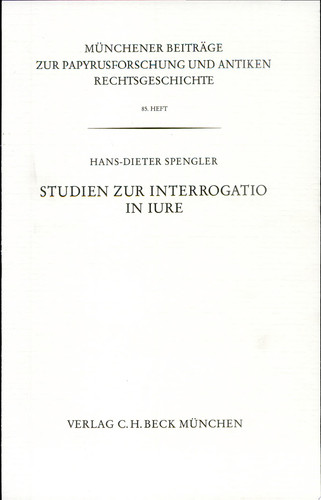 Studien zur interrogatio in iure