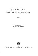Festschrift für Walter Schlesinger.
