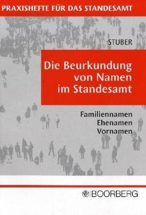 Die Beurkundung von Namen im Standesamt Familiennamen - Ehenamen - Vornamen