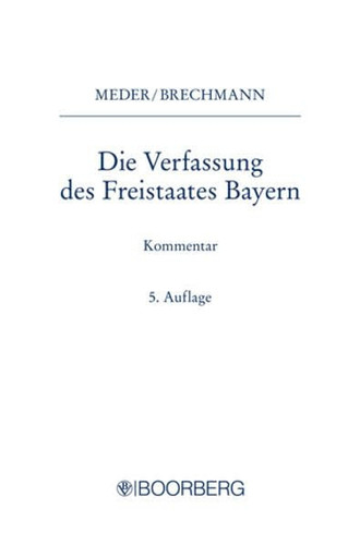 Die Verfassung des Freistaates Bayern Kommentar
