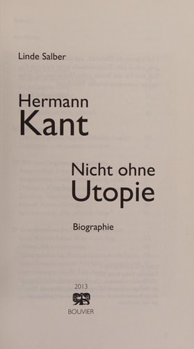 Hermann Kant - nicht ohne Utopie Biographie
