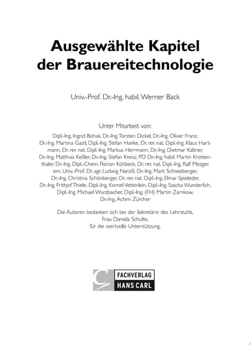 Ausgewählte Kapitel der Brauereitechnologie