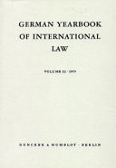 German Yearbook of International Law / Jahrbuch Für Internationales Recht Vol. 22 (1979).
