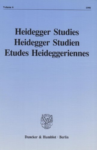 Heidegger Studies / Heidegger Studien / Etudes Heideggeriennes Vol. 5: Martin Heidegger 1889-1989. Commemorative Issue
