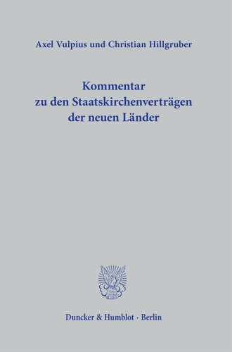 Kommentar zu den Staatskirchenverträgen der neuen Länder