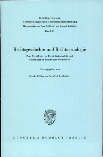 Rechtsgeschichte und Rechtssoziologie