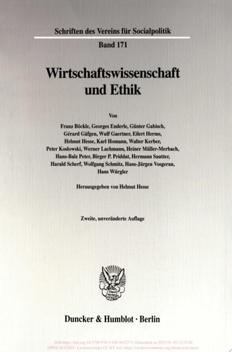 Wirtschaftswissenschaft und Ethik