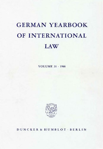 German Yearbook of International Law - Jahrbuch für Internationales Recht.