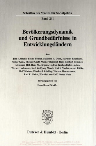 Bevölkerungsdynamik und Grundbedürfnisse in Entwicklungsländern