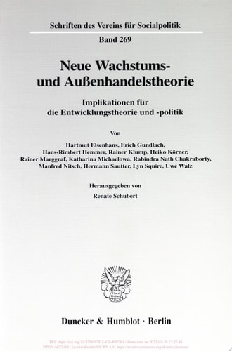Neue Wachstums- und Außenhandelstheorie Implikationen für die Entwicklungstheorie und -politik