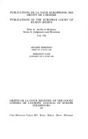 Affaire Eriksson : arrêt du 22 juin 1989 =: Eriksson case : judgment of 22 June 1989