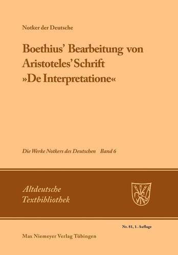 Werke Boethius' Bearbeitung von Aristoteles' Schrift "De interpretatione.". 81