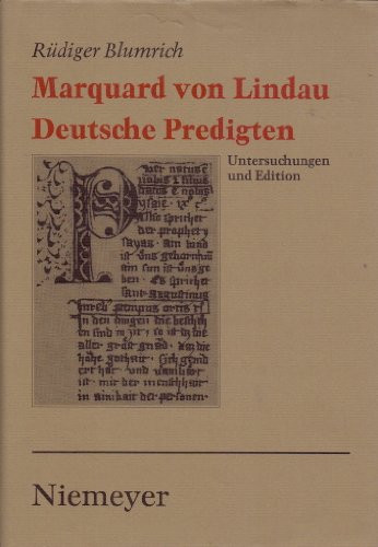 Deutsche Predigten: Untersuchungen Und Edition