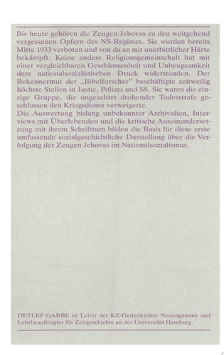 Zwischen Widerstand und Martyrium Die Zeugen Jehovas im "Dritten Reich"