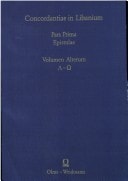 Concordantiae in Libanium: Vol. primum, A-K
