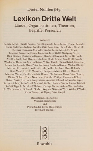 Lexikon Dritte Welt Länder, Organisationen, Theorien, Begriffe, Personen