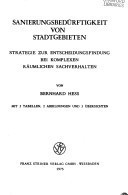 Sanierungsbedürftigkeit von Stadtgebieten: Strategie z. Entscheidungsfindung bei komplexen räuml. Sachverhalten (Statistische Studien) (German Edition)