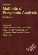 Methods of Enzymatic Analysis, 3.eE, Vol. 7, Metabolites 2: Tri- and Dicarboxylic Acids, Purines, Pyrimidines and Derivatives, Coenzymes, Inorganic Compounds